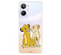 Custodia per Realme 10 Ufficiale Disney Simba e Nala Silhouette per proteggere il tuo cellulare Cover Realme in silicone trasparente con licenza ufficiale del Re Leone