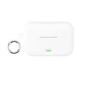 Custodia per Realme Buds T500 Pro, custodia protettiva in silicone per auricolari wireless, custodia antiurto con chiusura a fibbia rotonda (bianco)