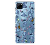 Custodia per Realme C21 ufficiale di Lilo & Stitch Pattern trasparente per proteggere il tuo cellulare. Cover Realme in silicone flessibile con licenza ufficiale Disney