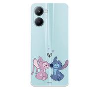 Custodia per Realme C33 ufficiale di Lilo & Stitch, Angel & Stitch Bacio per proteggere il tuo cellulare. Cover Realme in silicone flessibile con licenza ufficiale Lilo & Stitch