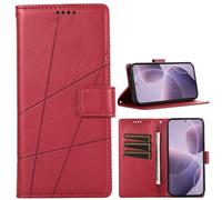 Custodia per Realme C63 4G/C61 4G, Supporto Stand, Slot per scheda, cover con motivi a linee compatibile con Realme C63 4G/C61 4G-Rosso