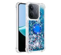 Custodia per Redmi 15C 171 International Custodia con cavalletto ad anello, graziosa custodia glitterata scintillante che scorre sabbie mobili liquido trasparente gel silicone antiurto cover per Redmi