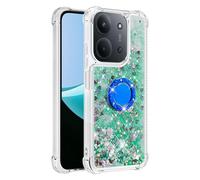 Custodia per Redmi 15C 171 International Custodia con cavalletto ad anello, graziosa custodia glitterata scintillante che scorre sabbie mobili liquido trasparente gel silicone antiurto cover per Redmi