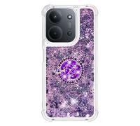 Custodia per Redmi 15C 173 Euro con cavalletto ad anello, graziosa custodia glitterata scintillante che scorre sabbie mobili liquido trasparente in gel di silicone antiurto per Redmi 15C 173 Euro