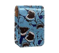 Custodia per rossetti da esterno con tartarughe marine blu, portatile, organizer per rossetti, con specchio, mini borsa per il trucco da donna, contiene fino a 3 rossetti, Multicolore - 7, 9.5x2x7
