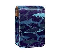 Custodia per rossetti da esterno con tartarughe marine blu, portatile, organizer per rossetti, con specchio, mini borsa per il trucco da donna, contiene fino a 3 rossetti, Multicolore - 8, 9.5x2x7