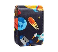 Custodia per rossetti da trucco per le fate che volano intorno al fiore, organizer portatile per rossetto con specchio, mini borsa per il trucco da donna, contiene fino a 3 rossetti, Multicolore - 7,