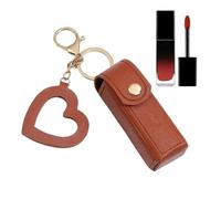 Custodia per rossetti, da viaggio, portatile, in pelle PU, con ciondolo a forma di cuore, per profumi, smalti, borse, compleanni, Natale, Caff, Refer to description, Unisex
