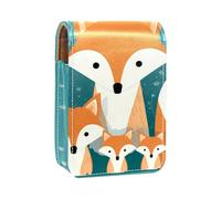 Custodia per rossetto,borsa per trucco portatile,custodia per cosmetici,organizer per trucco,animale carino famiglia volpe