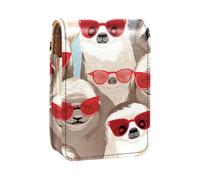 Custodia per rossetto,borsa per trucco portatile,custodia per cosmetici,organizer per trucco,Bradipo del fumetto con gli occhiali