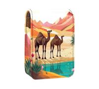 Custodia per rossetto,borsa per trucco portatile,custodia per cosmetici,organizer per trucco,cammello tropicale del deserto
