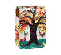 Custodia per rossetto,borsa per trucco portatile,custodia per cosmetici,organizer per trucco,Foglie di frutta dell'albero della pittura di arte