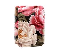 Custodia per rossetto,borsa per trucco portatile,custodia per cosmetici,organizer per trucco,Illustrazione di arte del fiore di peonia pianta colorata