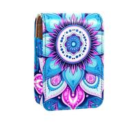 Custodia per rossetto,borsa per trucco portatile,custodia per cosmetici,organizer per trucco,mandala paisley dell'onda del fiore blu