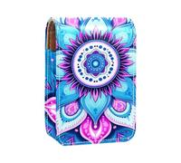 Custodia per rossetto,borsa per trucco portatile,custodia per cosmetici,organizer per trucco,mandala paisley dell'onda del fiore blu