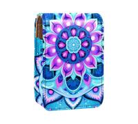 Custodia per rossetto,borsa per trucco portatile,custodia per cosmetici,organizer per trucco,mandala paisley dell'onda del fiore blu