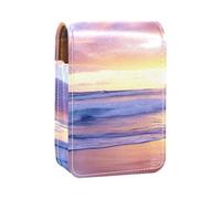 Custodia per rossetto,borsa per trucco portatile,custodia per cosmetici,organizer per trucco,Modello viola del paesaggio del cielo della spiaggia