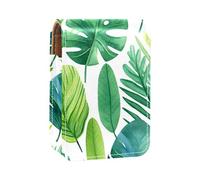 Custodia per rossetto,borsa per trucco portatile,custodia per cosmetici,organizer per trucco,Modello di foglie tropicali hawaii
