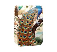 Custodia per rossetto,borsa per trucco portatile,custodia per cosmetici,organizer per trucco,pavone delle coppie dell'albero della foresta
