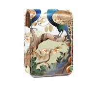 Custodia per rossetto,borsa per trucco portatile,custodia per cosmetici,organizer per trucco,pavone delle coppie dell'albero della foresta