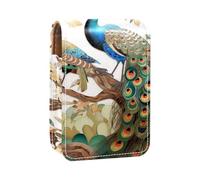 Custodia per rossetto,borsa per trucco portatile,custodia per cosmetici,organizer per trucco,pavone delle coppie dell'albero della foresta
