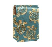 Custodia per rossetto,borsa per trucco portatile,custodia per cosmetici,organizer per trucco,Stile etnico Tartaruga di mare dorata