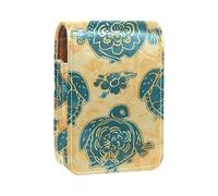 Custodia per rossetto,borsa per trucco portatile,custodia per cosmetici,organizer per trucco,Stile etnico Tartaruga di mare dorata