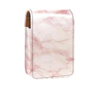 Custodia per rossetto,borsa per trucco portatile,custodia per cosmetici,organizer per trucco,Trama di marmo rosa bianco