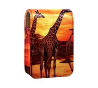 Custodia per rossetto,borsa per trucco portatile,custodia per cosmetici,organizer per trucco,Tramonto animale della giraffa dell'Africa