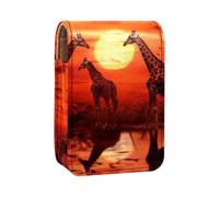 Custodia per rossetto,borsa per trucco portatile,custodia per cosmetici,organizer per trucco,Tramonto animale della giraffa dell'Africa
