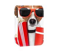 Custodia per rossetto con cane a forma di animale carino, custodia portatile per il trucco, custodia organizer da viaggio per rossetto, con specchio, mini scatola portaoggetti per rossetti, per donne,