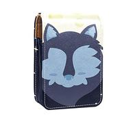 Custodia per rossetto, con lupo e galassia, luna, stelle, custodia portatile per il trucco, borsa da viaggio per rossetto, custodia organizer con specchio, mini scatola portaoggetti per rossetto da