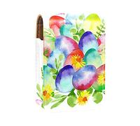 Custodia per rossetto con specchio acquerello uova di Pasqua Bundle porta rossetto portatile scatola portaoggetti da viaggio borsa per trucchi mini custodia in pelle per cosmetici contiene 3 rossetti,
