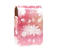 Custodia per rossetto con specchio astratto floreale porta rossetto portatile scatola di immagazzinaggio del rossetto borsa da viaggio mini sacchetto cosmetico in pelle può contenere 3 rossetti,