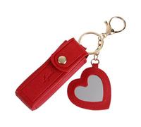 Custodia per rossetto con specchio, astuccio per rossetto, decorazione borsa, sacchetto per balsamo per le labbra con portachiavi, Rosso