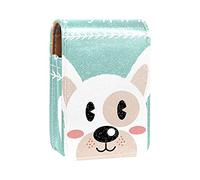Custodia per rossetto con specchio Be Smart Dog Lip Gloss Holder Portable Lipstick Storage Box Travel Makeup Bag Mini Leather Cosmetic Pouch contiene 3 rossetti, Multicolore, 9.5x2x7 cm/3.7x0.8x2.7 in