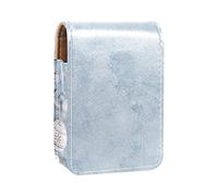 Custodia per rossetto con specchio blu uova di Pasqua porta lucidalabbra portatile scatola portaoggetti da viaggio mini custodia in pelle per cosmetici contiene 3 rossetti, Multicolore, 9.5x2x7