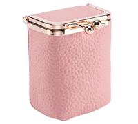 Custodia per rossetto con specchio, borsa portatile con chiusura a bacio - Organizer da viaggio per trucco da donna in pelle di vacchetta a grana fine