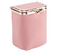 Custodia per rossetto con specchio, borsa portatile con chiusura a bacio - Organizer da viaggio per trucco da donna in pelle di vacchetta a grana fine