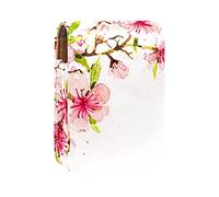 Custodia per rossetto con specchio Cherry Floral Spring Lip Gloss Holder Portable Lipstick Storage Box Travel Makeup Bag Mini Leather Cosmetic Pouch contiene 3 rossetti, Multicolore, 9.5x2x7