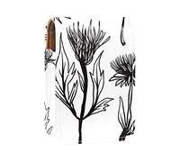 Custodia per rossetto con specchio disegnato a mano cardo fiore di campo porta lucidalabbra portatile scatola di immagazzinaggio del rossetto borsa da viaggio mini sacchetto cosmetico in pelle può