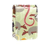 Custodia per rossetto con specchio divertente bradipo tucano serpente modello porta rossetto portatile scatola portaoggetti da viaggio borsa per trucchi mini custodia in pelle per cosmetici può