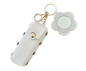 Custodia per rossetto con specchio double face - porta rossetto in pelle PU per borsa - organizer per trucco portatile per donna viaggio borsa auto chiavi