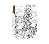 Custodia per rossetto con specchio Fiore di campo Porta Lucidalabbra Portatile Scatola Porta-Rossetto Borsa da Viaggio Mini Sacchetto Cosmetico in Pelle Contiene 3 Rossetti, Multicolore, 9.5x2x7
