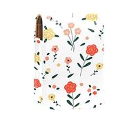 Custodia per rossetto con specchio floreale bianco fiore porta lucidalabbra portatile scatola di immagazzinaggio del rossetto borsa da viaggio mini sacchetto cosmetico in pelle può contenere 3