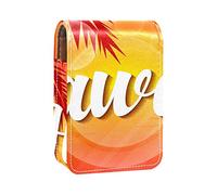 Custodia per rossetto con specchio Hawaii Sunset Lip Gloss Holder Portable Lipstick Storage Box Travel Makeup Bag Mini Leather Cosmetic Pouch contiene 3 rossetti, Multicolore, 9.5x2x7 cm/3.7x0.8x2.7