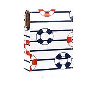 Custodia per rossetto con specchio Lifesavers Floater Marine Stripes Lip Gloss Holder Portable Lipstick Storage Box Travel Makeup Bag Mini Leather Cosmetic Pouch contiene 3 rossetti, Multicolore,