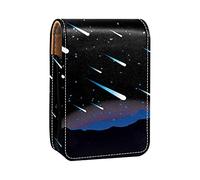 Custodia per rossetto con specchio Meteor Shower Lip Gloss Holder Portable Lipstick Storage Box Travel Makeup Bag Mini Leather Cosmetic Pouch contiene 3 rossetti, Multicolore, 9.5x2x7 cm/3.7x0.8x2.7