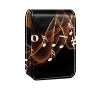 Custodia per rossetto con specchio Music Clef Retro Lip Gloss Holder Portable Lipstick Storage Box Travel Makeup Bag Mini Leather Cosmetic Pouch contiene 3 rossetti, Multicolore, 9.5x2x7