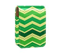 Custodia per rossetto con specchio St Patricks Day Ripple Green Lip Gloss Holder Portable Lipstick Storage Box Travel Makeup Bag Mini Leather Cosmetic Pouch contiene 3 rossetti, Multicolore, 9.5x2x7